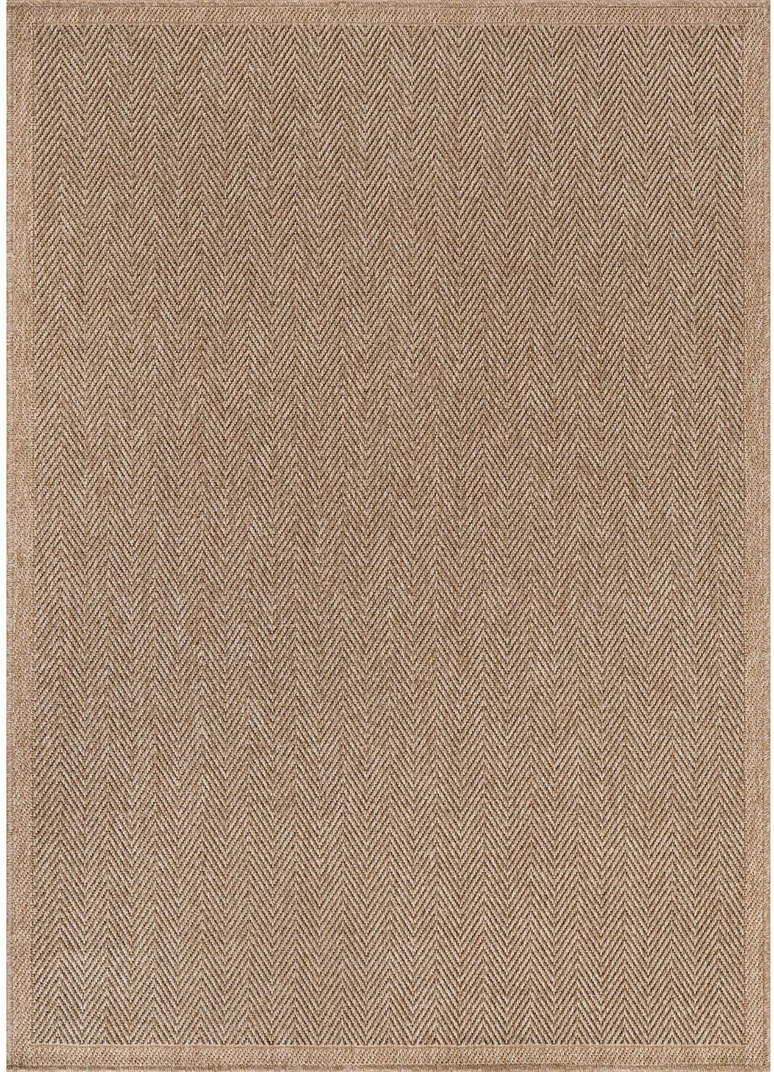 CAMILSON Easy Jute Rug 10x14, Indoor Outdoor Natural Color Fiber Area Rugs for Living Room Patio and Kitchen Rug Herringbone Woven Design Easy-Cleaning Washable Outside Carpet Alfombras 10 x 14 - Image 3