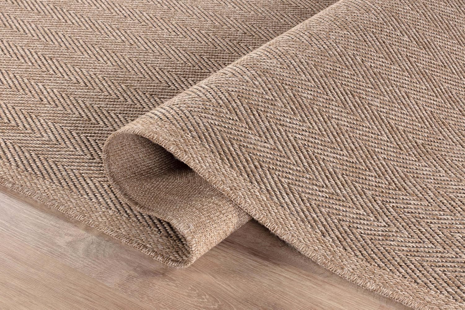 CAMILSON Easy Jute Rug 10x14, Indoor Outdoor Natural Color Fiber Area Rugs for Living Room Patio and Kitchen Rug Herringbone Woven Design Easy-Cleaning Washable Outside Carpet Alfombras 10 x 14 - Image 4